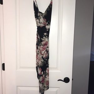 criss cross backed floral midi dress almost new